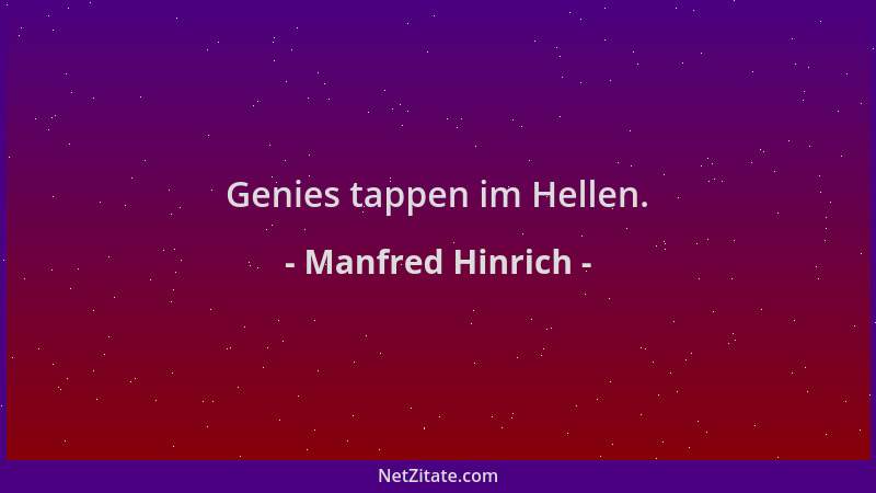 Manfred Hinrich - Genies tappen im Hellen....