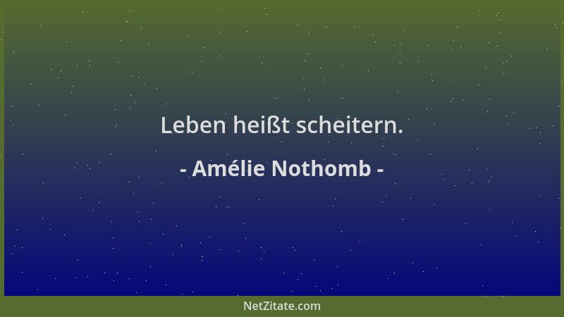 Amélie Nothomb - Leben heißt scheitern....