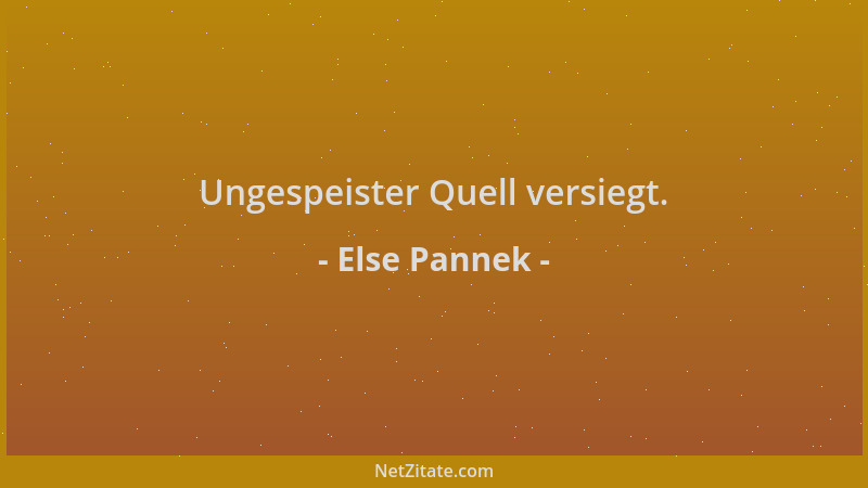 Else Pannek - Ungespeister Quell versiegt....