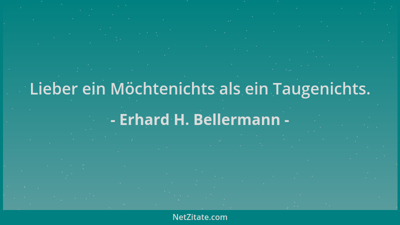 Erhard H. Bellermann - Lieber ein Möchtenichts als ein Taugenichts....