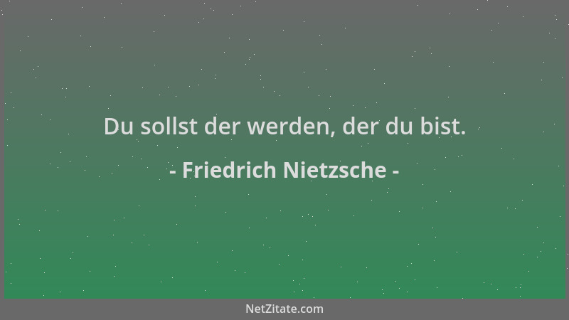 Friedrich Nietzsche - Du sollst der werden, der du bist....