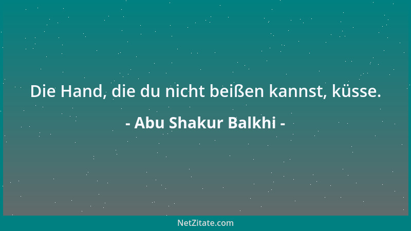 Abu Shakur Balkhi - Tausend Freunde sind wenig. Ein Feind ist zu viel....