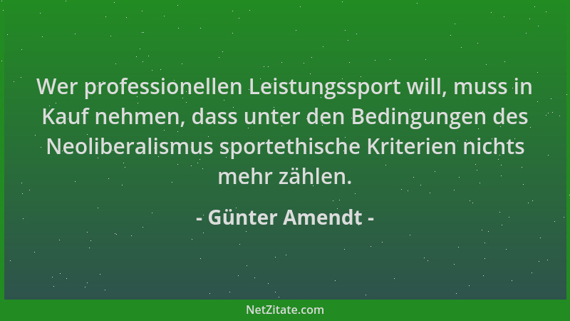 Günter Amendt - Wer professionellen Leistungssport will, muss in Kauf nehmen, dass unter den Bedingungen des Neoliberalismu...