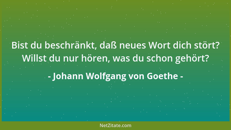 Johann Wolfgang von Goethe - Einsicht ist überall willkommen....