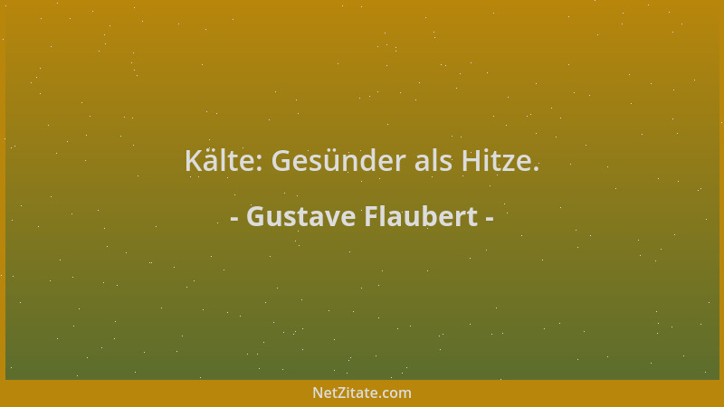 Gustave Flaubert - Kälte: Gesünder als Hitze....