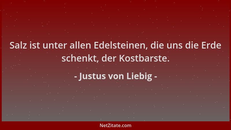Justus von Liebig - Salz ist unter allen Edelsteinen, die uns die Erde schenkt, der Kostbarste....