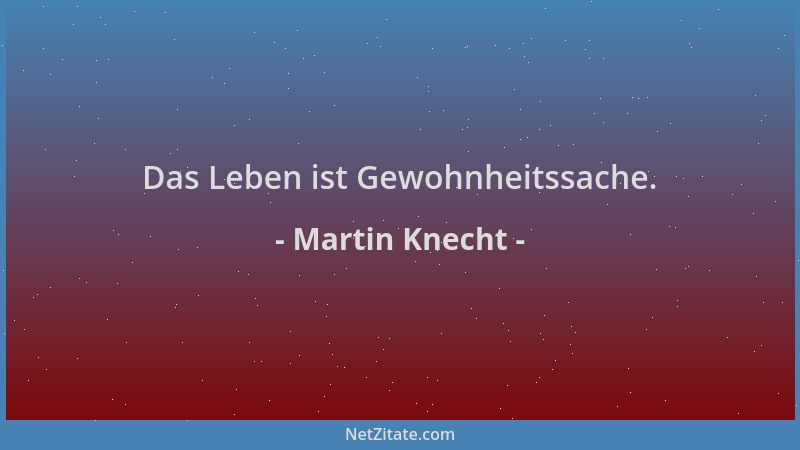 Martin Knecht - Das Leben ist Gewohnheitssache....