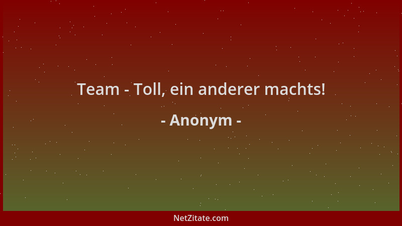Anonym - Team - Toll, ein anderer machts!...