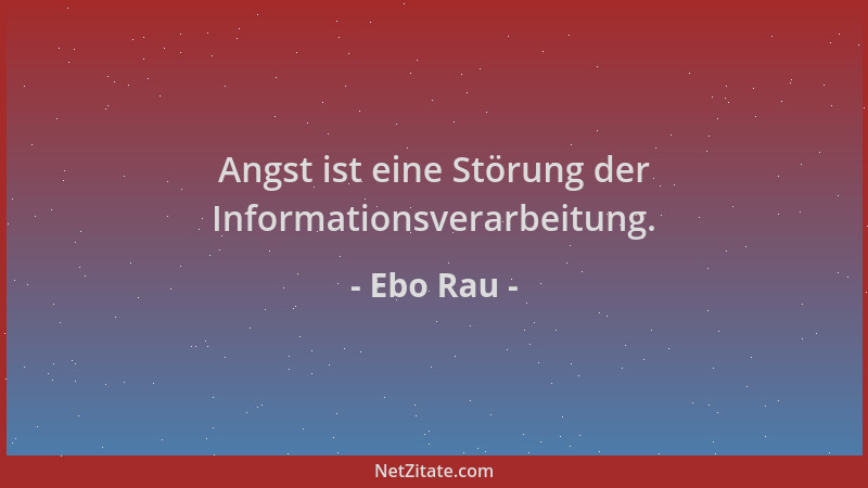 Ebo Rau - Angst ist eine Störung der Informationsverarbeitung....