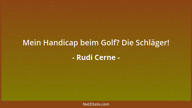 Rudi Cerne - Mein Handicap beim Golf? Die Schläger!...