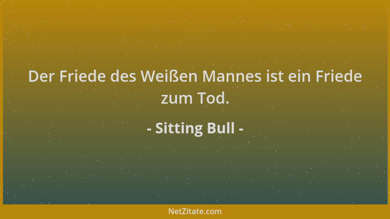 Sitting Bull - Der Friede des Weißen Mannes ist ein Friede zum Tod....