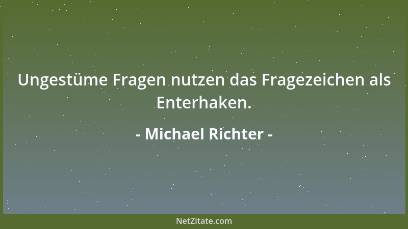 Michael Richter - Ungestüme Fragen nutzen das Fragezeichen als Enterhaken....