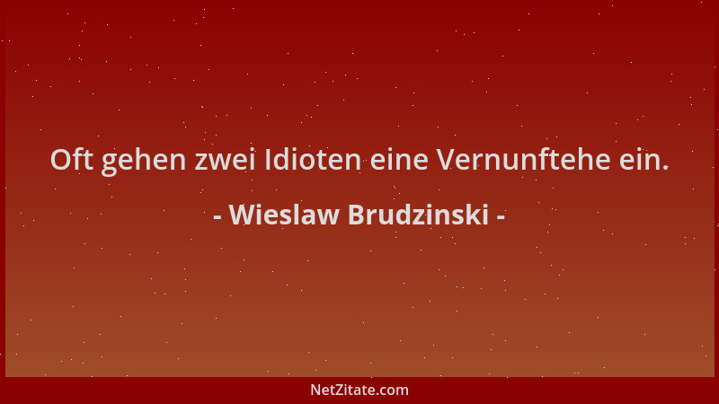 Wieslaw Brudzinski - Oft gehen zwei Idioten eine Vernunftehe ein....