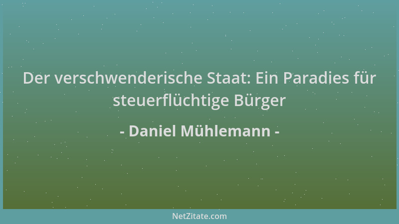 Daniel Mühlemann - Der verschwenderische Staat: Ein Paradies für steuerflüchtige Bürger...