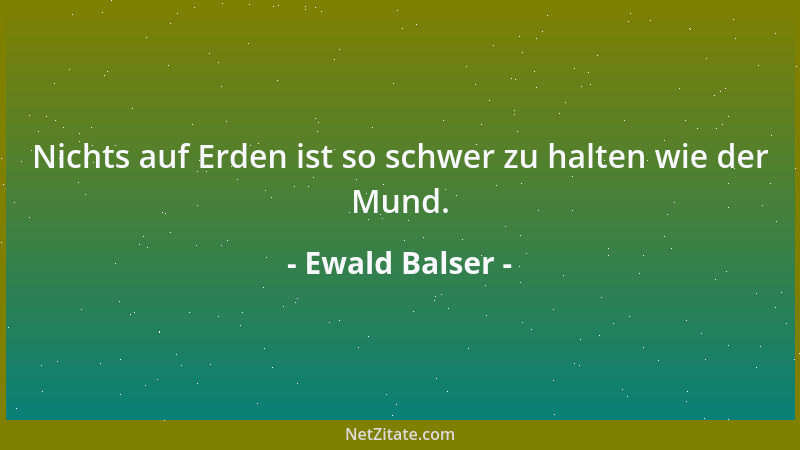 Ewald Balser - Abstinenz ist leichter als Mäßigung....