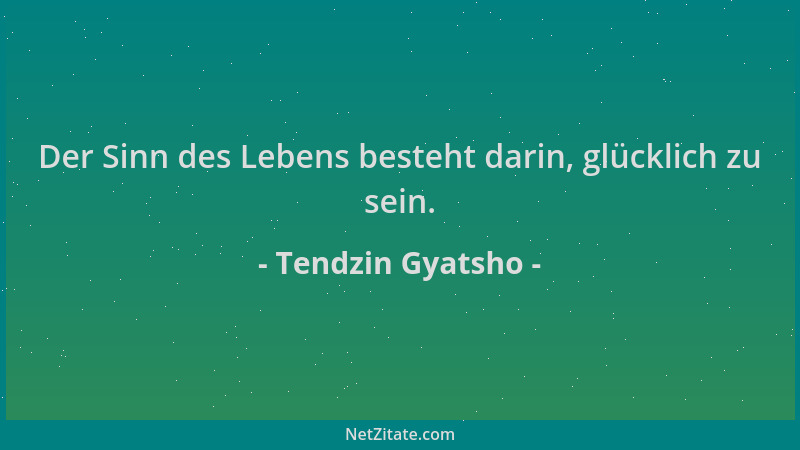 Tendzin Gyatsho - Der Sinn des Lebens besteht darin, glücklich zu sein....