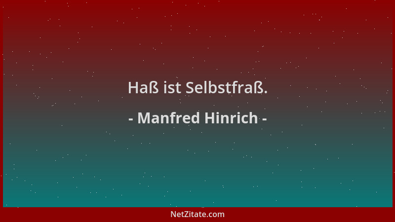 Manfred Hinrich - Haß ist Selbstfraß....