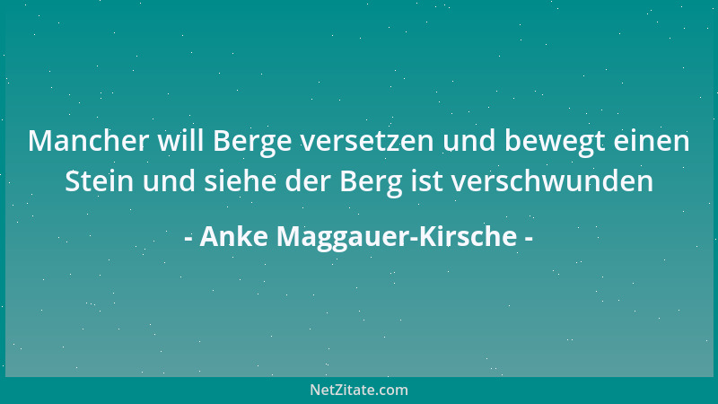 Anke Maggauer-Kirsche - Auch wer zurückgeht kommt nicht immer vorwärts...