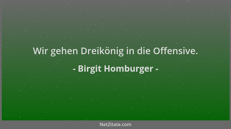 Birgit Homburger - Wir gehen Dreikönig in die Offensive....