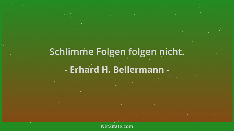 Erhard H. Bellermann - Schlimme Folgen folgen nicht....