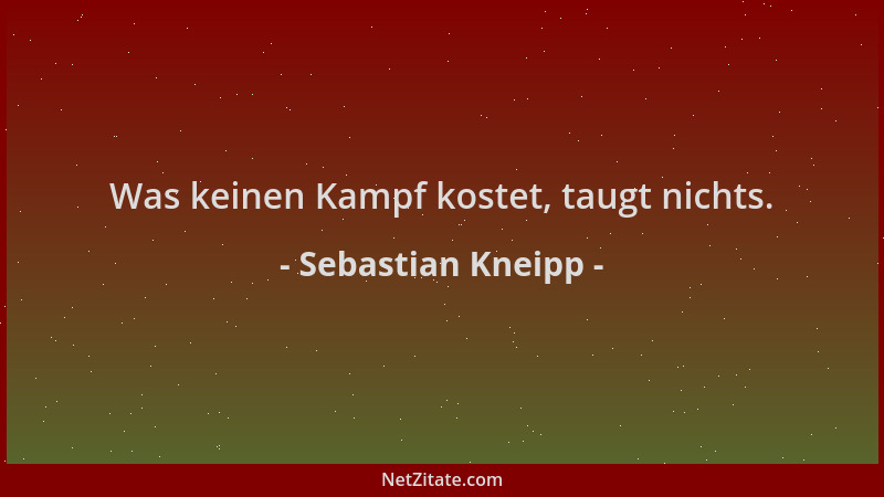 Sebastian Kneipp - Was keinen Kampf kostet, taugt nichts....
