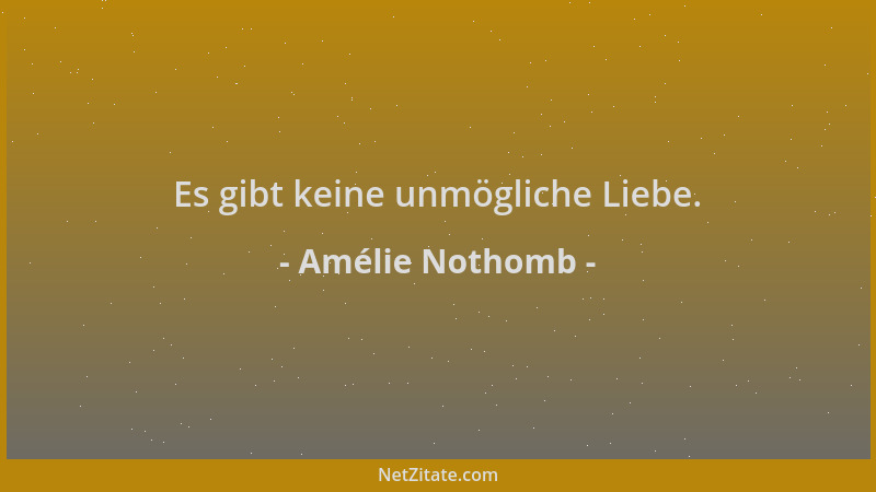 Amélie Nothomb - Es gibt keine unmögliche Liebe....