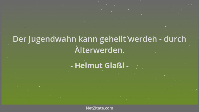 Helmut Glaßl - Der Jugendwahn kann geheilt werden - durch Älterwerden....