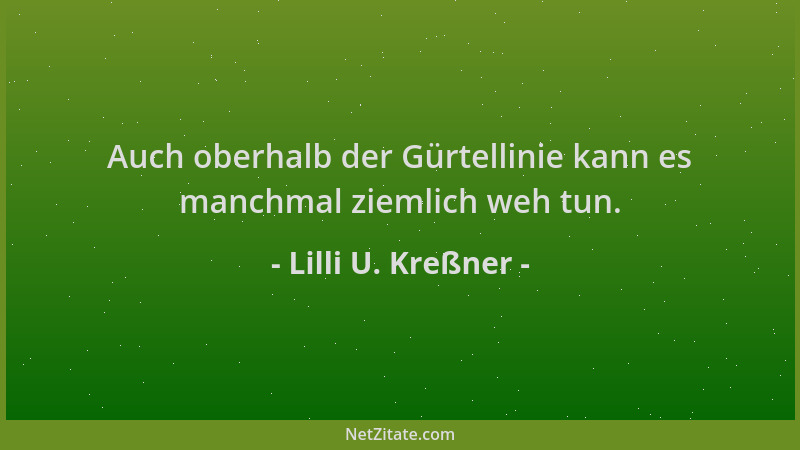 Lilli U. Kreßner - Auch oberhalb der Gürtellinie kann es manchmal ziemlich weh tun....