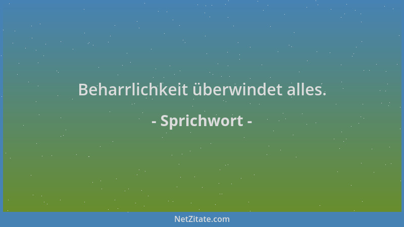 Sprichwort - Beharrlichkeit überwindet alles....