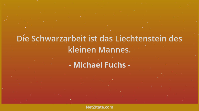 Michael Fuchs - Die Schwarzarbeit ist das Liechtenstein des kleinen Mannes....