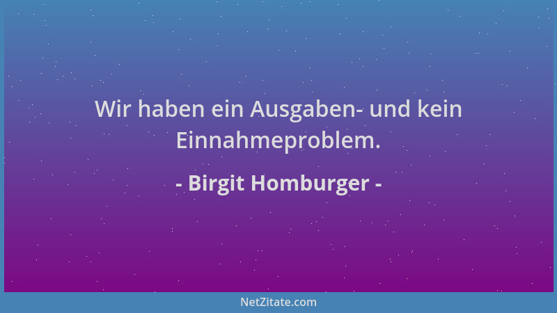 Birgit Homburger - Wir haben ein Ausgaben- und kein Einnahmeproblem....