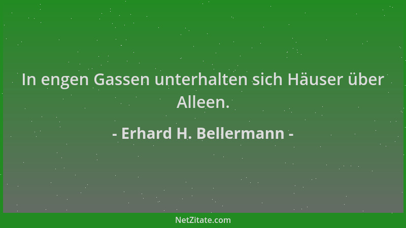 Erhard H. Bellermann - In engen Gassen unterhalten sich Häuser über Alleen....