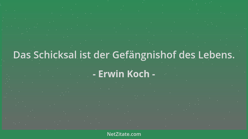 Erwin Koch - Das Schicksal ist der Gefängnishof des Lebens....