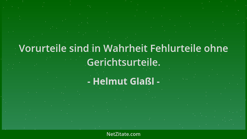 Helmut Glaßl - Vorurteile sind in Wahrheit Fehlurteile ohne Gerichtsurteile....