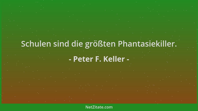 Peter F. Keller - Schulen sind die größten Phantasiekiller....