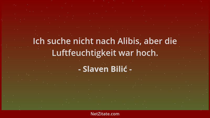 Slaven Bilić - Ich suche nicht nach Alibis, aber die Luftfeuchtigkeit war hoch....