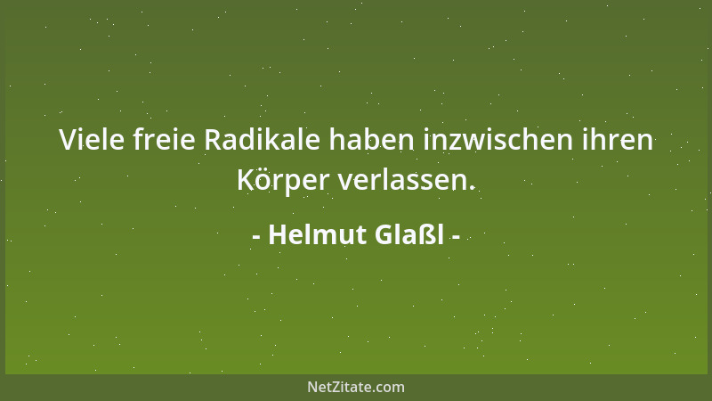 Helmut Glaßl - Viele freie Radikale haben inzwischen ihren Körper verlassen....