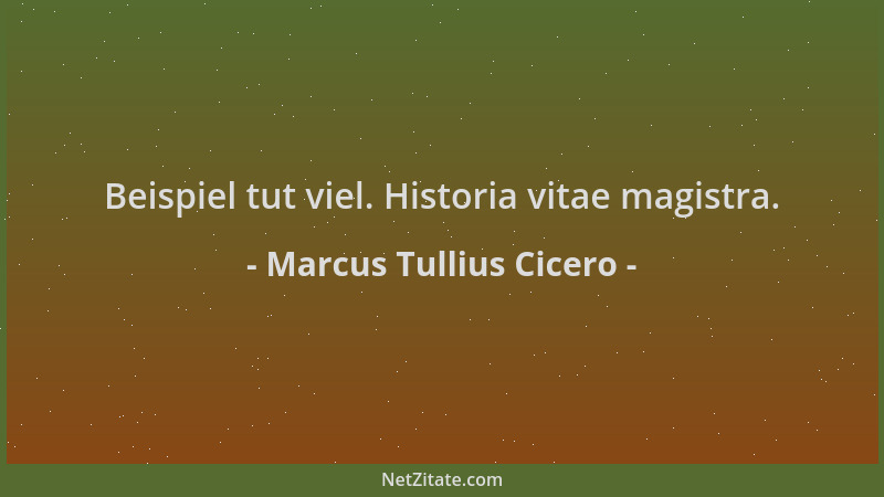Marcus Tullius Cicero - Beispiel tut viel. Historia vitae magistra....