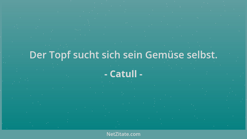 Catull - Der Topf sucht sich sein Gemüse selbst....