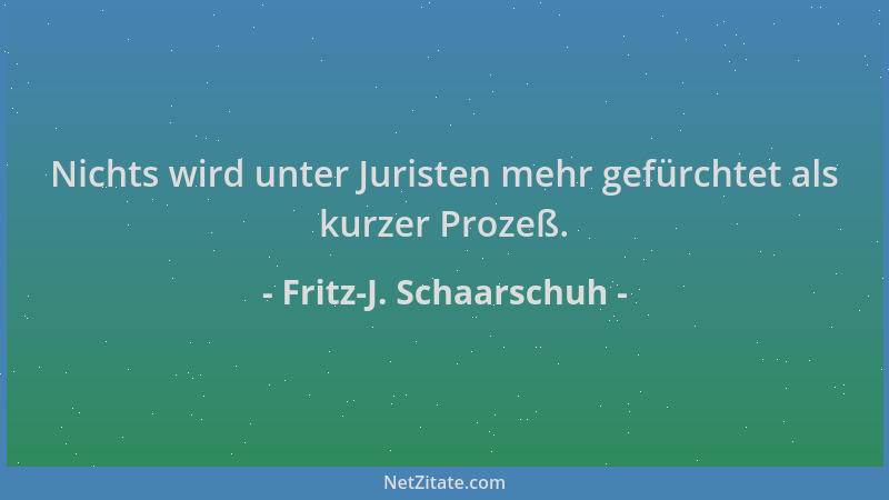 Fritz-J. Schaarschuh - Nichts wird unter Juristen mehr gefürchtet als kurzer Prozeß....
