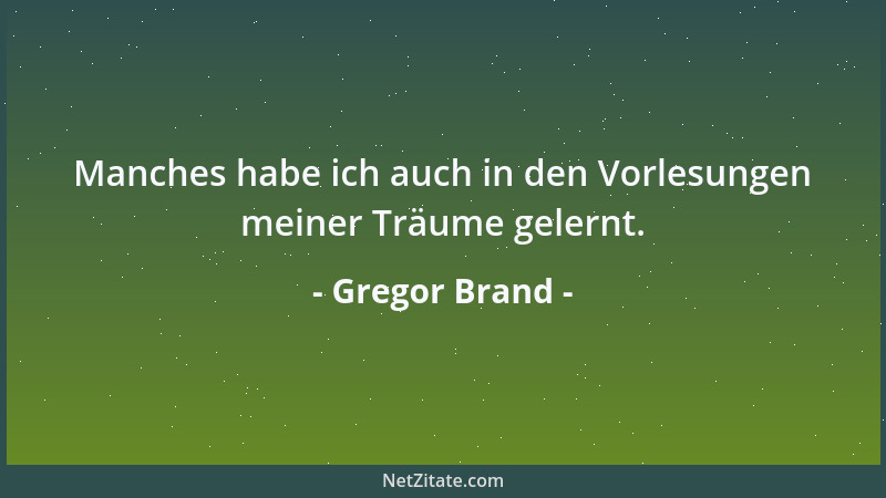 Gregor Brand - Manches habe ich auch in den Vorlesungen meiner Träume gelernt....