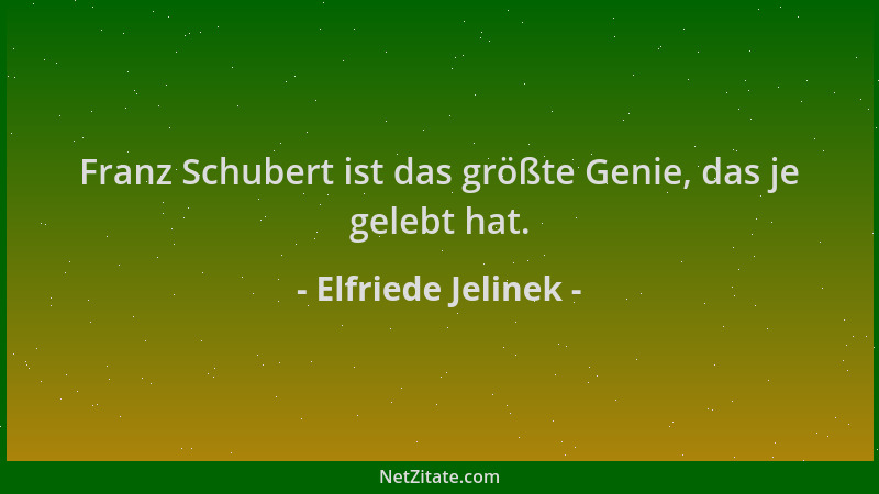 Elfriede Jelinek - Franz Schubert ist das größte Genie, das je gelebt hat....
