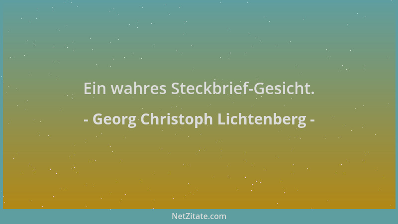 Georg Christoph Lichtenberg - Ein wahres Steckbrief-Gesicht....