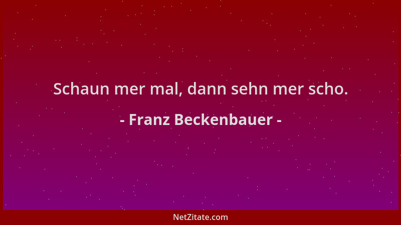Franz Beckenbauer - Schaun mer mal, dann sehn mer scho....
