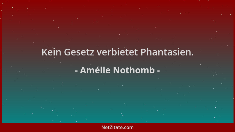 Amélie Nothomb - Kein Gesetz verbietet Phantasien....