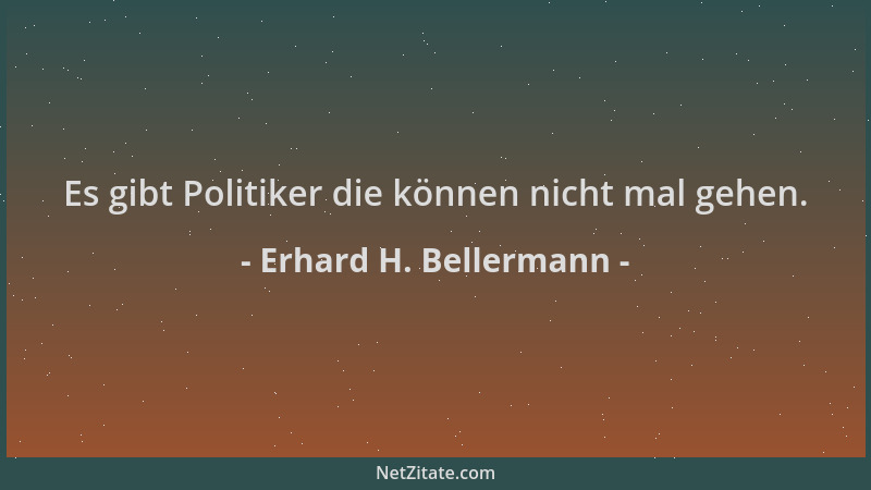 Erhard H. Bellermann - Es gibt Politiker die können nicht mal gehen....
