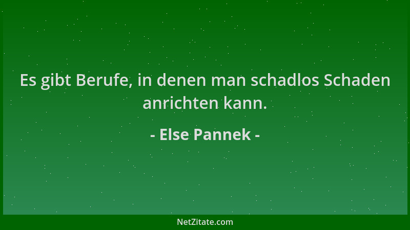 Else Pannek - Es gibt Berufe, in denen man schadlos Schaden anrichten kann....