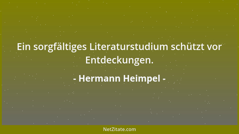 Hermann Heimpel - Ein sorgfältiges Literaturstudium schützt vor Entdeckungen....