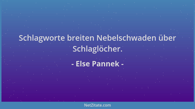 Else Pannek - Schlagworte breiten Nebelschwaden über Schlaglöcher....