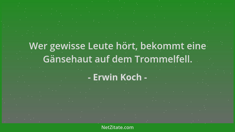 Erwin Koch - Wer gewisse Leute hört, bekommt eine Gänsehaut auf dem Trommelfell....